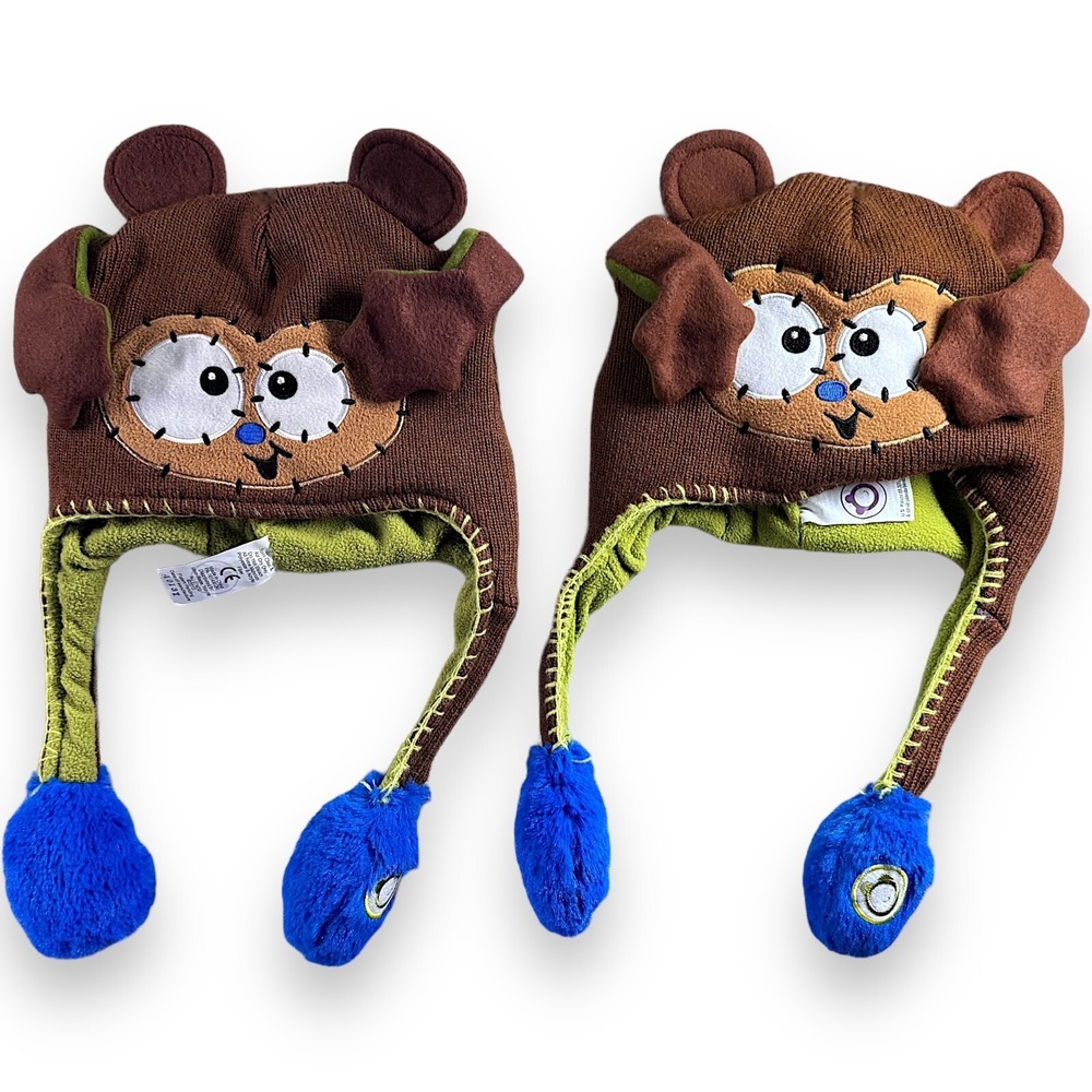 Flipeez Monkey Kids Unisex One Size Costume Hat Dancing Moving Arms Brown Lot 2